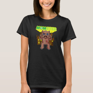 Momster Monster Mom Scary Halloween Mommy Creepy C T-Shirt