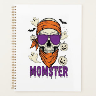 Momster skull Funny Halloween Mom Planner