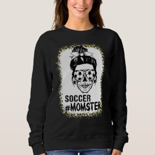 Momster Soccer Mom Messy Bun Skull For Women Hallo Sweatshirt