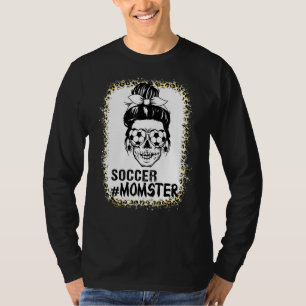 Momster Soccer Mom Messy Bun Skull For Women Hallo T-Shirt