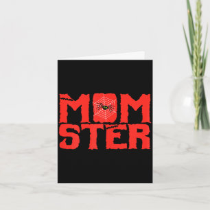 Momster spooky halloween scary spider web bats mom card