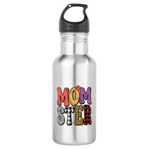 Momster Vintage Mom Leopard Plaid Typography Desig 532 Ml Water Bottle