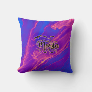 Momster With Bats Throw Pillow