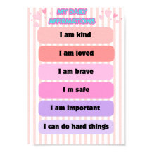 Mon Affirmations Quotidiennes Art Mural pour Enfan