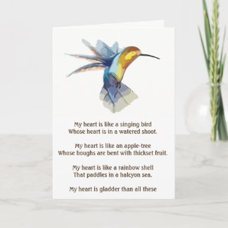 Mon amour est venu - carte de valentine de poésie