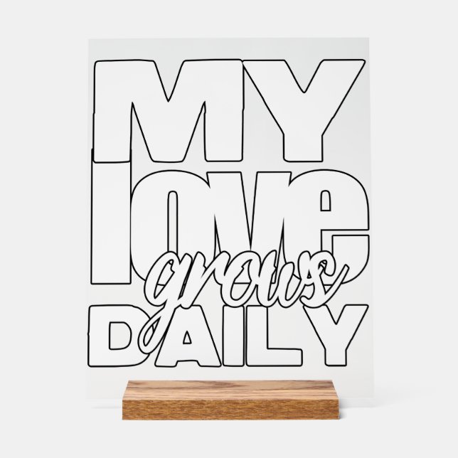 Mon amour grandit tous les jours (Recto)