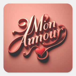 Mon Amour Square Sticker