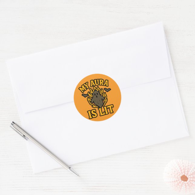 MON AURA EST ÉCLAIRÉE - Drôle Sticker Halloween Gh (Enveloppe)