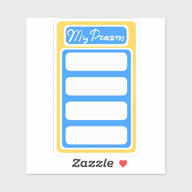 Mon autocollant de planificateur de rêves scrapboo (Feuille)