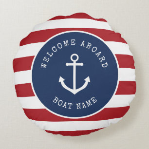 Mon bateau est mon endroit heureux coussin rond na