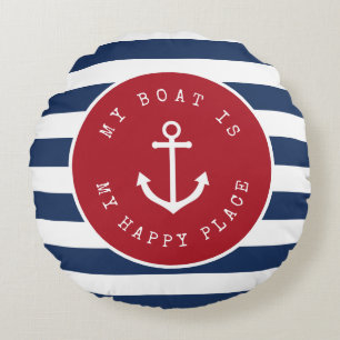 Mon bateau est mon heureux coussin de ronde nautiq