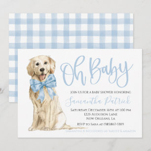 Mon bébé ! Cute Chien Blue Boy Shoy Invitation
