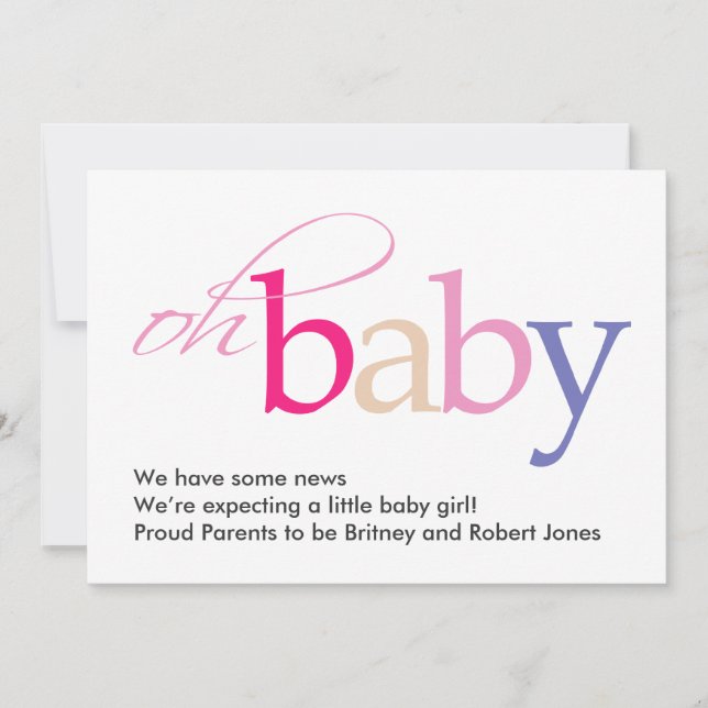 Mon bébé ! Faire-part de grossesse (Devant)