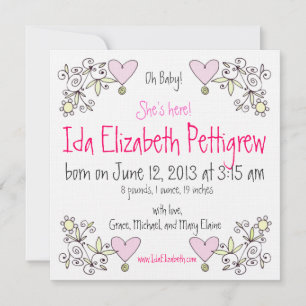 Mon bébé ! Faire-part de naissance Whimsical Sprin