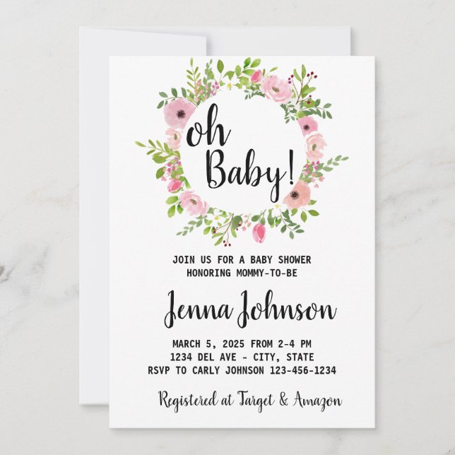 Mon bébé ! Invitation baby shower  (Devant)