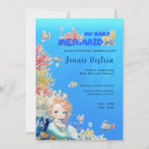 Mon bébé sirène, baby shower Invitation