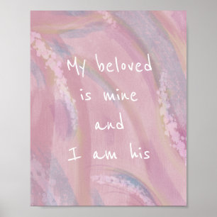 Mon bien-aimé Boho Aquarelle Poster chrétien