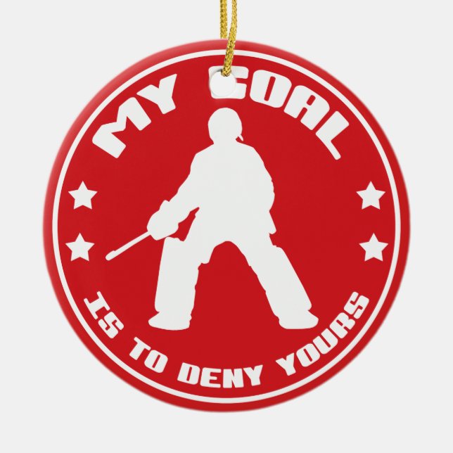 Mon but, ornement (rouge) d'hockey de champ (Devant)