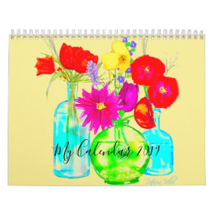 Mon calendrier 2019 décoré de fleurs colorées