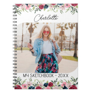 Mon carnet de croquis Photo personnalisée Fleur