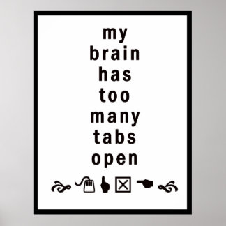 Mon Cerveau A Trop De Tabulations Ouvert :: Poster