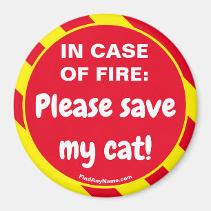 Mon chat ! EN COQUE DE FEU : Enregistrez Magnet