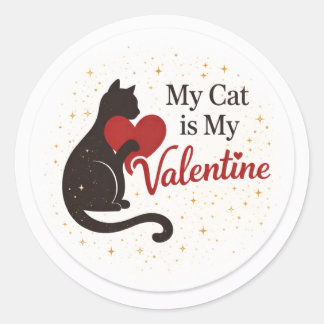 Mon chat est mon autocollant de la Saint-Valentin