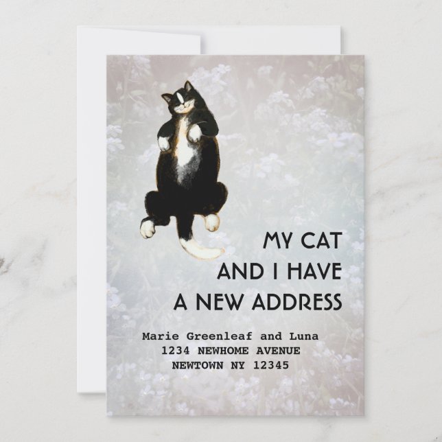 Mon chat et moi avons déménagé Faire-part (Devant)