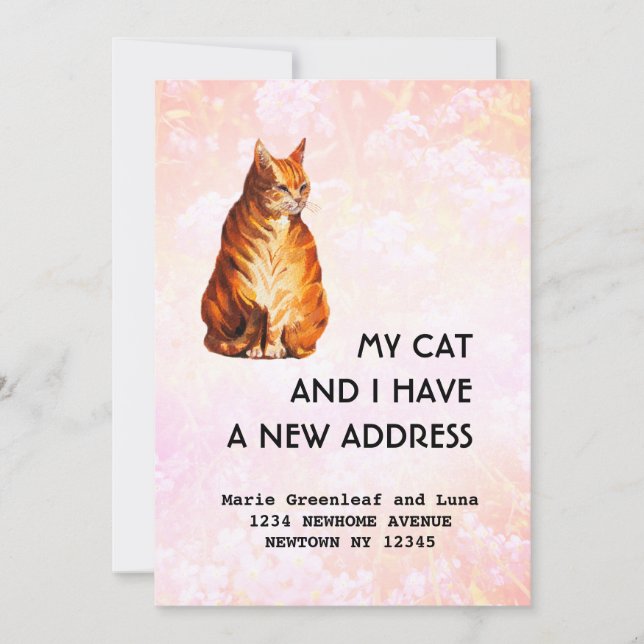Mon chat et moi avons déménagé Faire-part (Devant)