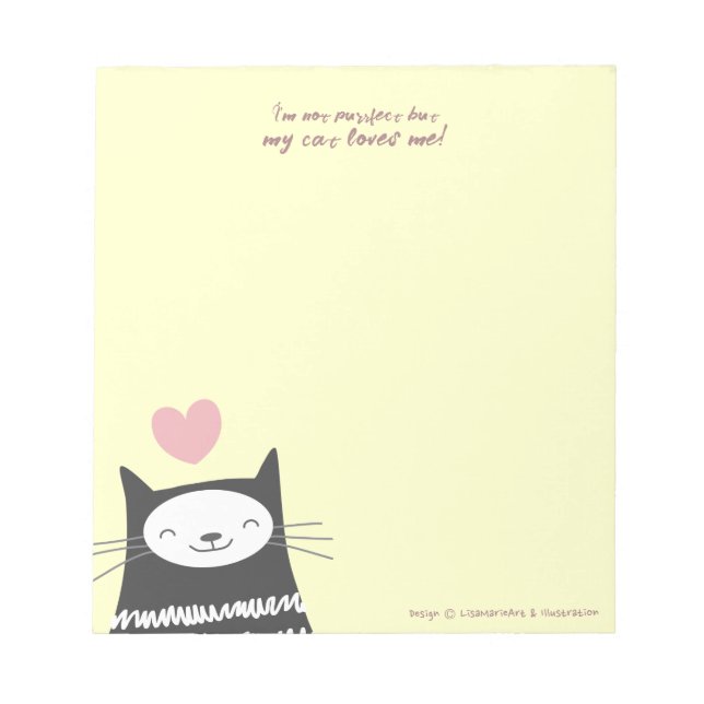 Mon chat m'aime Happy Kitty Cat Lover Bloc-notes (Devant)