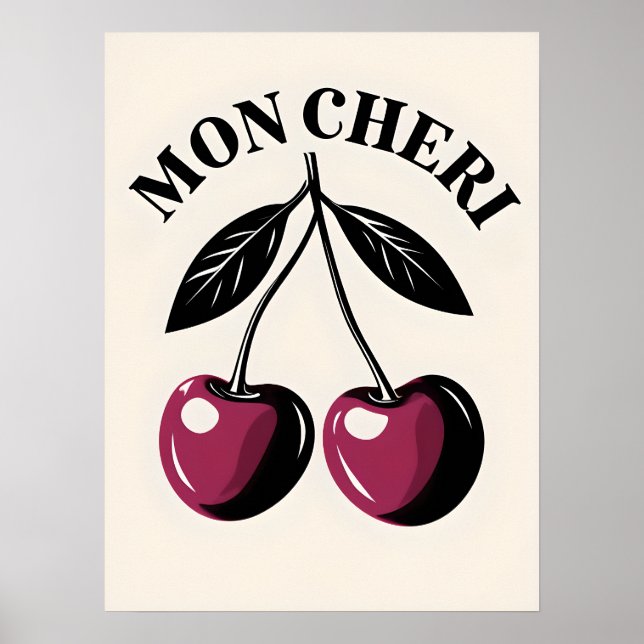 Mon Cheri Cherry Pop Art Poster (Front)