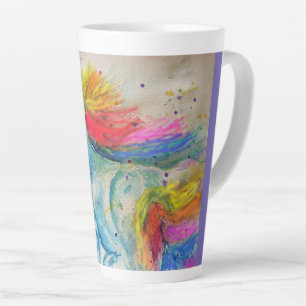 Mon Cheval Licorne Arc-en-Ciel Mug à Latte Aquarel