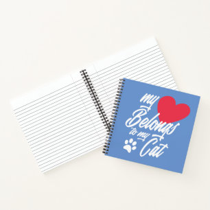 Mon coeur appartient à mon chat Valentine   Carnet