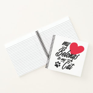 Mon coeur appartient à mon chat Valentine   Carnet