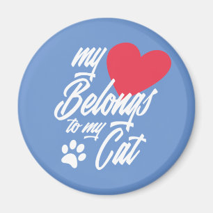 Mon coeur appartient à mon chat Valentine   Magnet