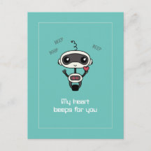 "Mon cœur bat pour vous" Carte postale mignonne