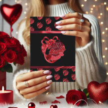 Mon Coeur Doux Rouge brillant Carte de remerciemen