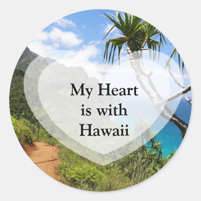Mon coeur est avec Hawaii Stickers (Devant)