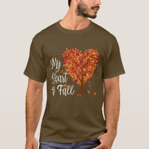 Mon coeur est un t-shirt foncé automne