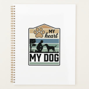 Mon cœur Mon chien Gravure vintage Design pour ama