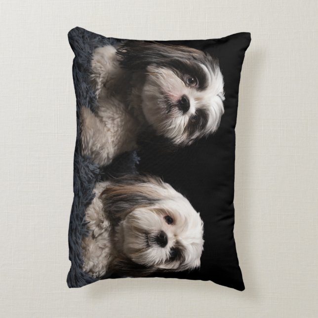 Mon coussin d'accent de Shih Tzu de deux gardiens (Dos(Vertical))