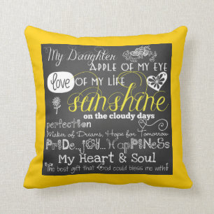 Mon coussin d'amour et d'inspiration de fille
