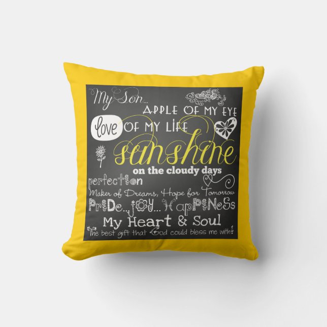 Mon coussin d'amour et d'inspiration de fils (Recto)