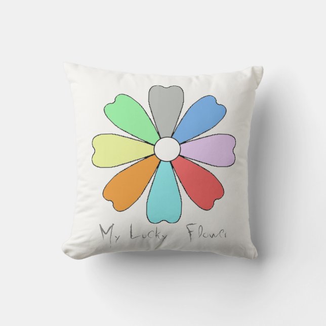 Mon Coussin de Jet de Fleur Chanceux (Recto)