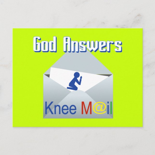 Mon Dieu Répond Carte postale Cadeau Courrier au g (Devant)