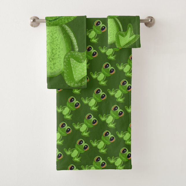 Mon ensemble de serviettes de bain ami grenouille  (En situation)