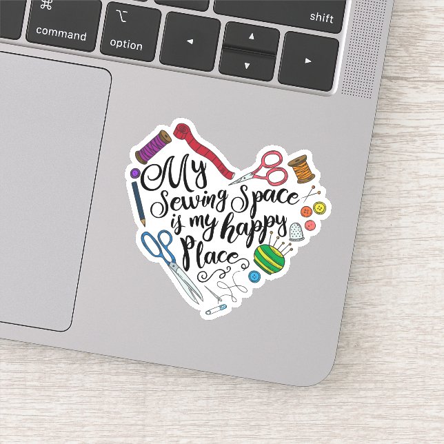 Mon espace de couture est mon Sticker Happy Place (Détail)