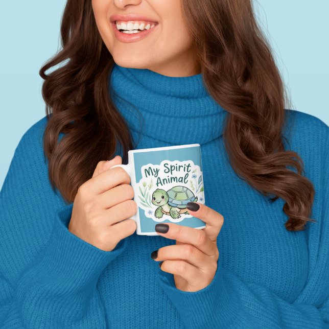 Mon esprit Mug de tortue animale (This adorable, "my spirit animal" turtle mug would make a great gift for someone special! )