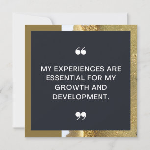 Mon expérience carte d'affirmation positive