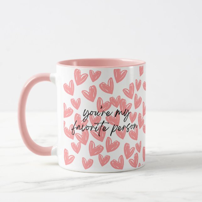 Mon Favori Coeurs roses Mug à deux tons (Gauche)